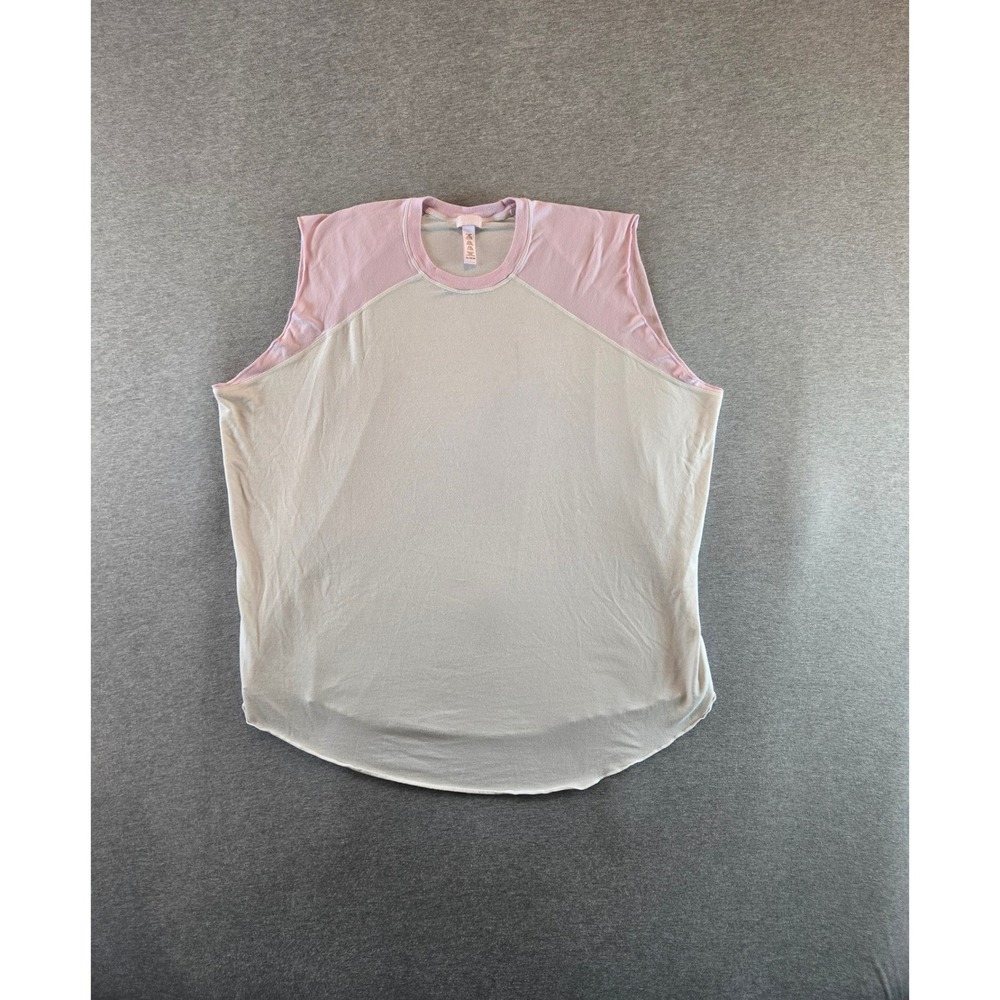 SKIMS Boyfriend Raglan Muscle Tank Womens XL Marble Cherry Blossom Pink Casual